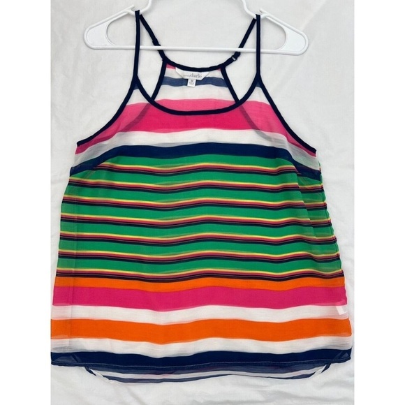 Charming Charlie Fruit Stripe Chiffon Camisole Y2K Tank Tops Vintage Versona - Picture 1 of 6